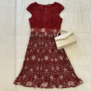 Anthropologie Plenty by Tracy Reese Luella Lace and Pleated Floral Dress 00P NWT